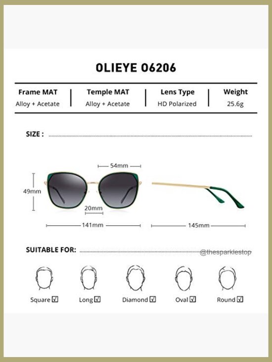 Cat Eye Polarized Sunglasses with Metal Frame and Composite Lens main image 6